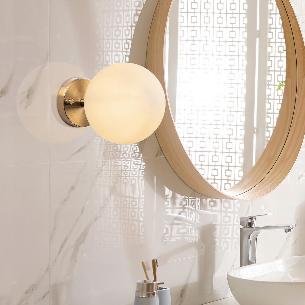 Thumbnail - Opviq Wandleuchte Atmaca bronze Glas Metall B/H/T/L/D: ca. 15x24x15x15x15 cm E14 1 Brennstellen