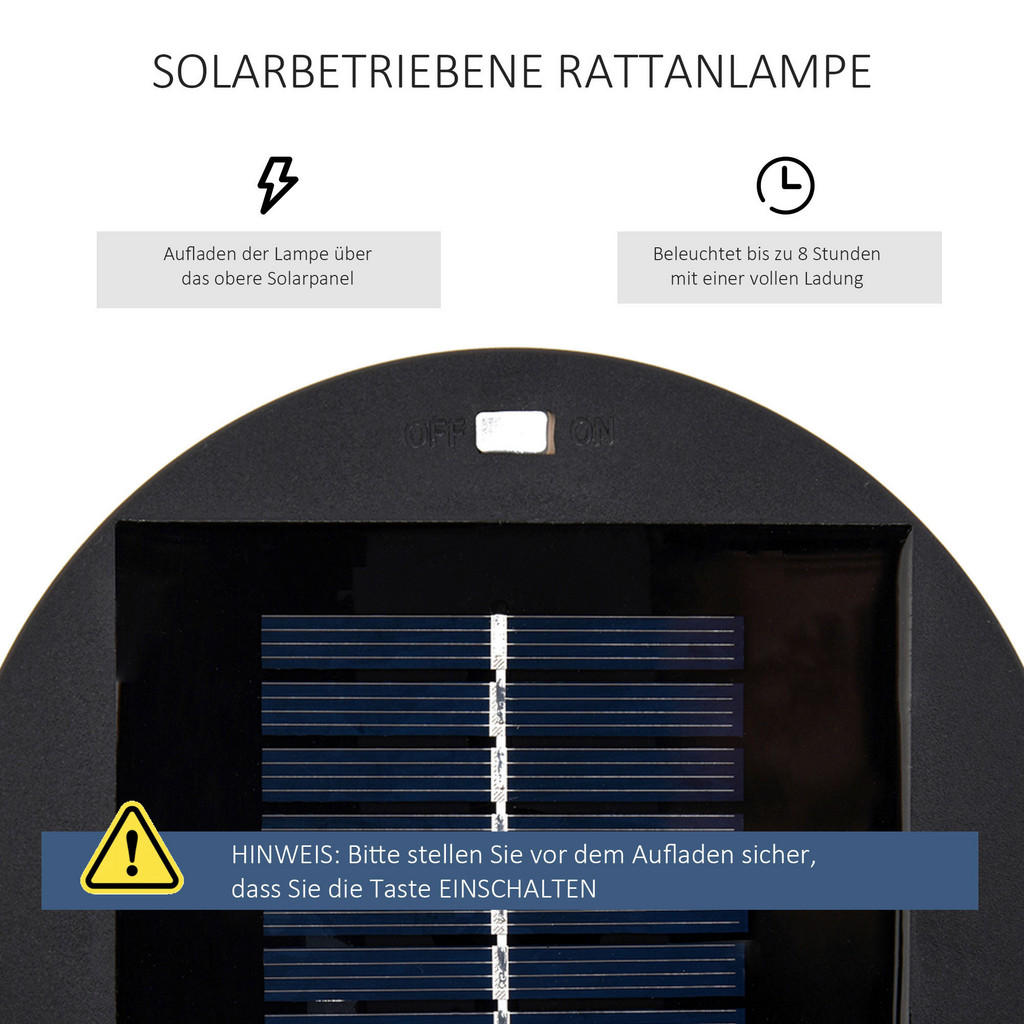Thumbnail - Solarleuchte schwarz Stahl Polyester Kunststoff B/H/L: ca. 21,5x61x21,5 cm