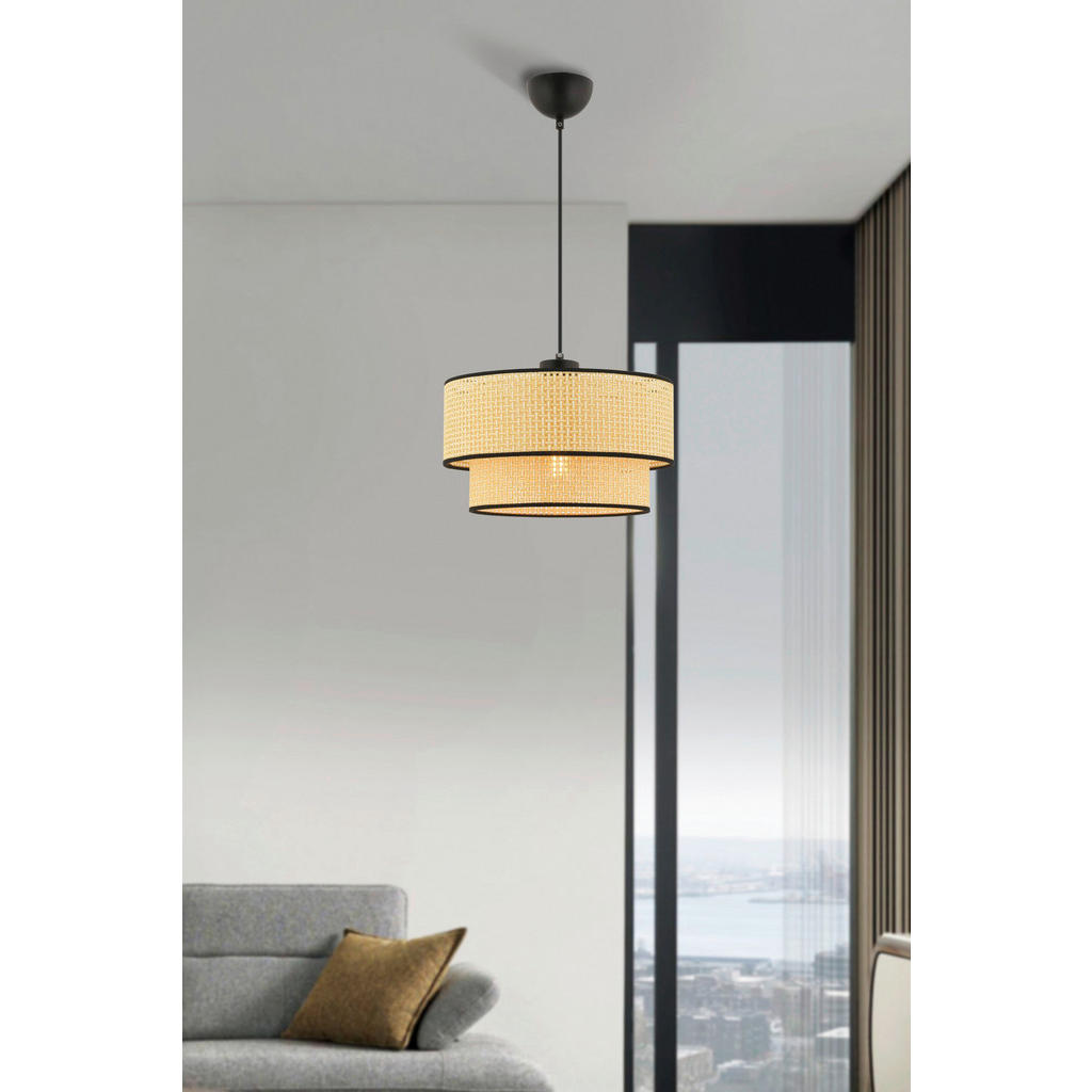 Thumbnail - Opviq Pendelleuchte Echo Hazeran kamel Baumwolle B/H/T/L/D: ca. 30x65x30x30x30 cm E27 1 Brennstellen