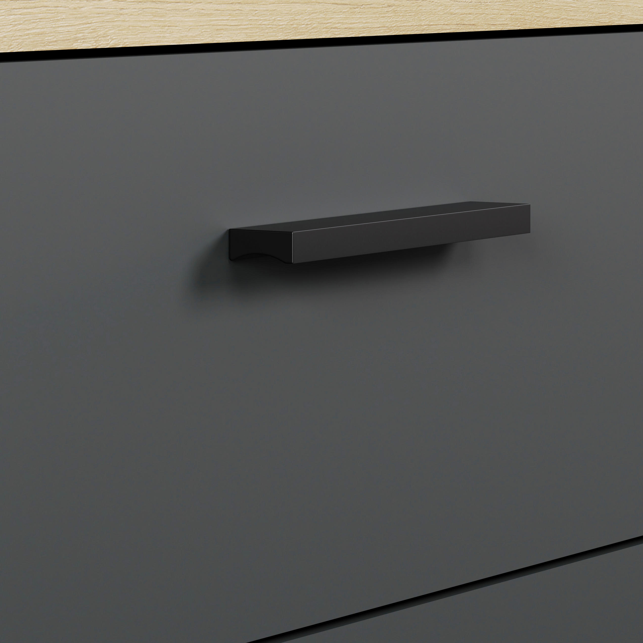 Thumbnail - Wohnwand Tyler Eiche Evoke Coast Nachbildung anthrazit B/H/T: ca. 331x206x50 cm