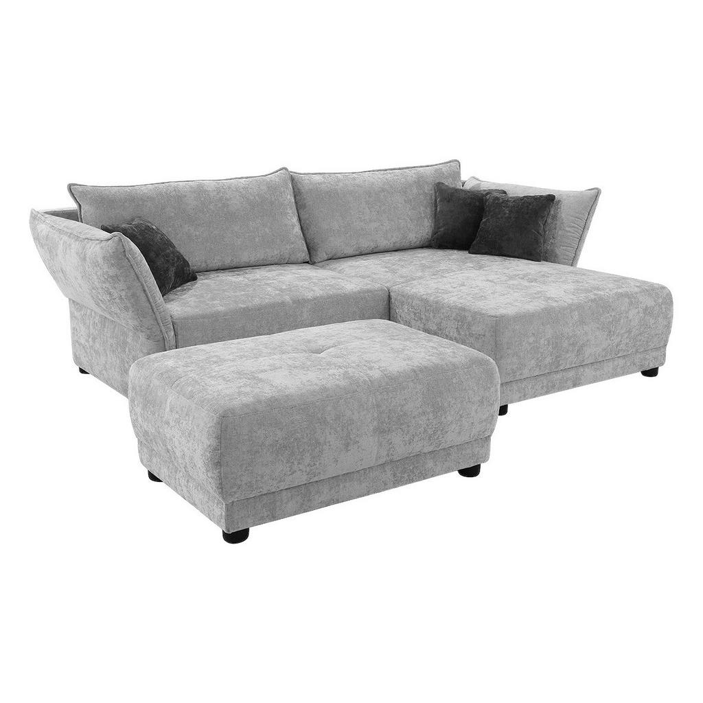 Thumbnail - Ecksofa hellgrau Webstoff B/H/T: ca. 279x89x187 cm