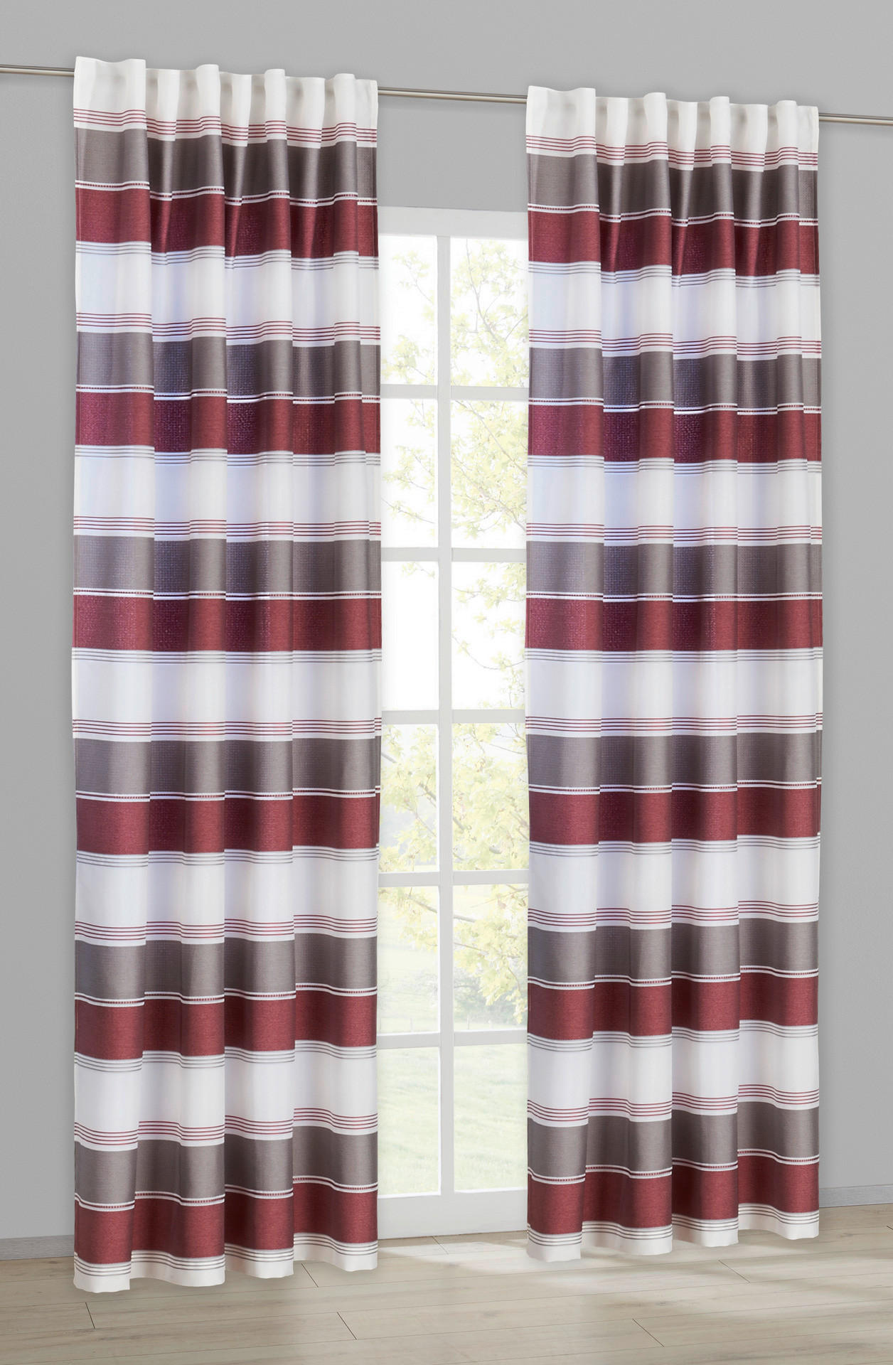 POCOline Schlaufenvorhang Nanni rot B/L: ca. 140x245 cm