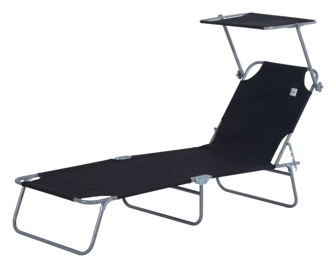 Outsunny Sonnenliege schwarz Stoff B/H/L: ca. 58x27x187 cm