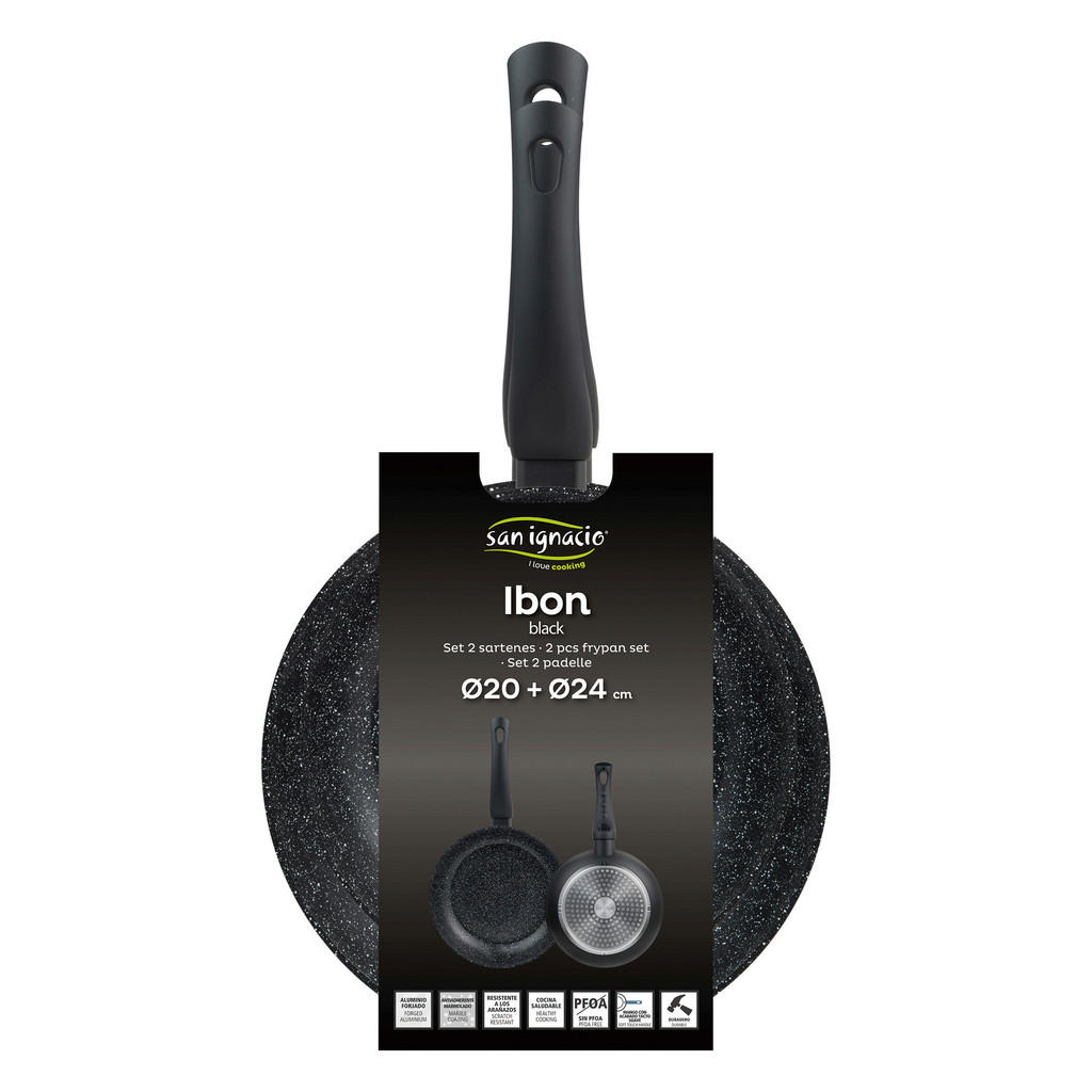 Thumbnail - SAN IGNACIO Pfannen-Set IBON BLACK schwarz Aluminium 2 tlg.