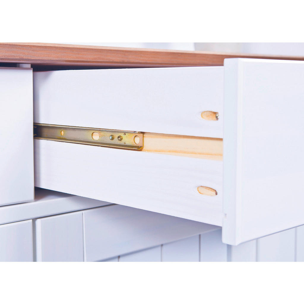 Buffet Westerland weiß lackiert Kiefer B/H/T: ca. 131x205x45 cm Buffet Westerland weiß lackiert Kiefer B/H/T: ca. 131x205x45 cm