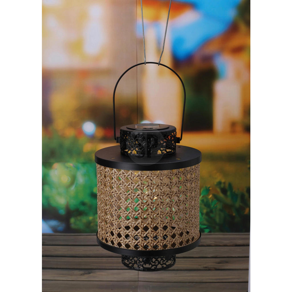 Thumbnail - Solarlaterne schwarz Metall B/H/L: ca. 21x18x24 cm