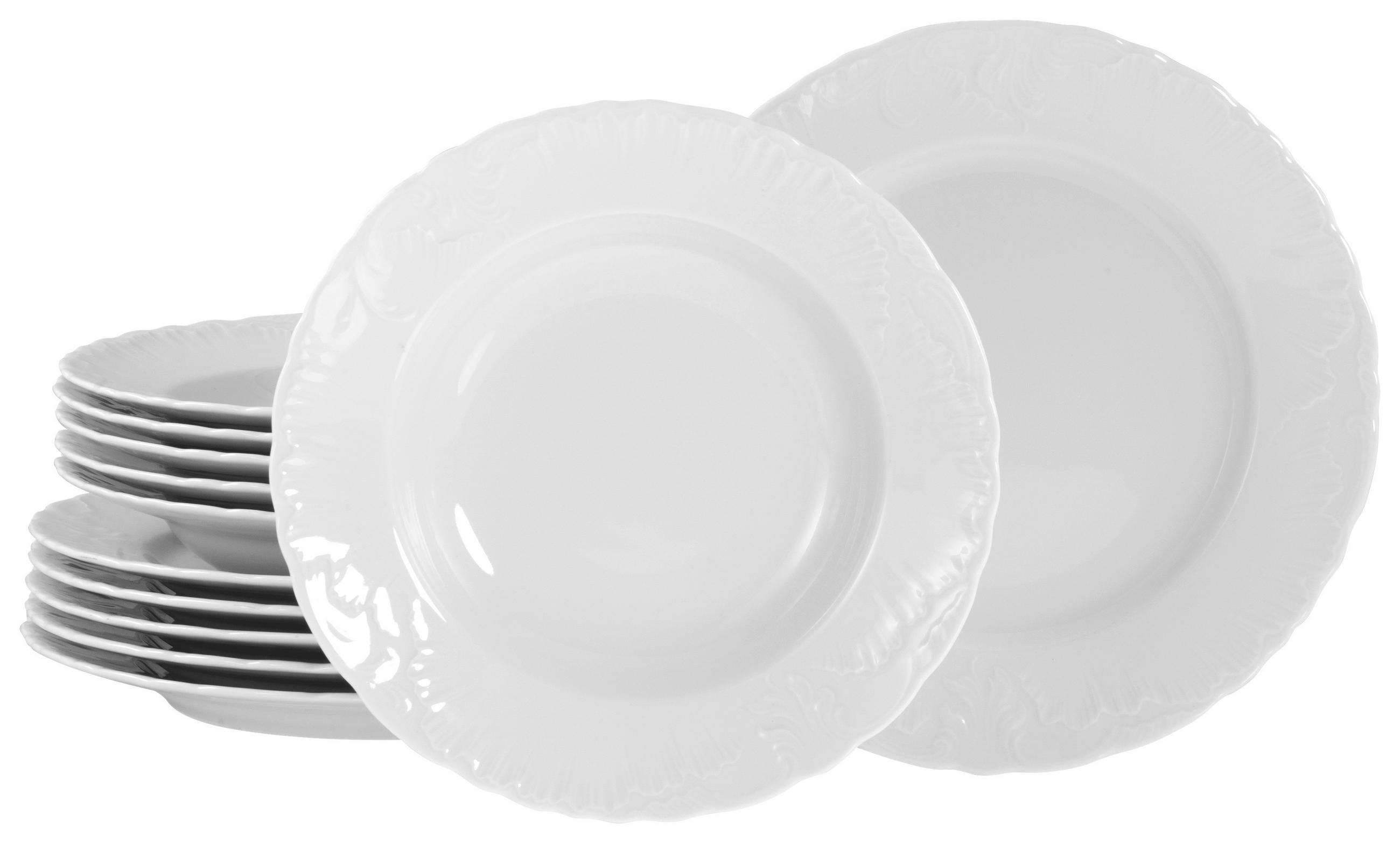 CreaTable Tafelservice Rokoko weiß Porzellan 12 tlg.
