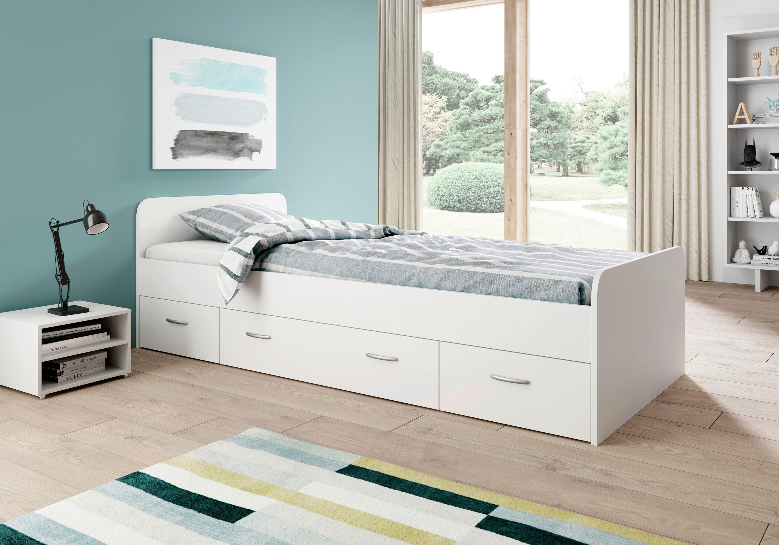 Jugendbett weiß Liegefläche B/L: ca. 90x200 cm
