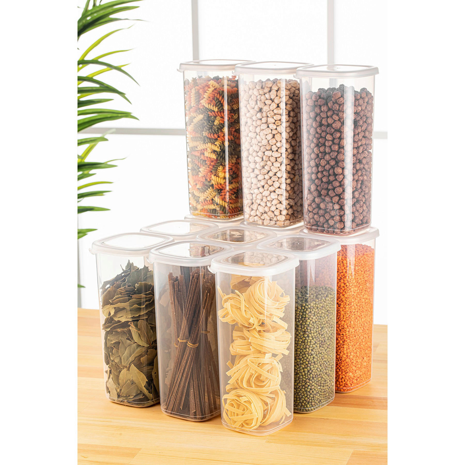 Thumbnail - HermiaConcept Vorratsdosenset 12-tlg. weiß B/H/T/L/D: ca. 10x24,5x10x10x10 cm