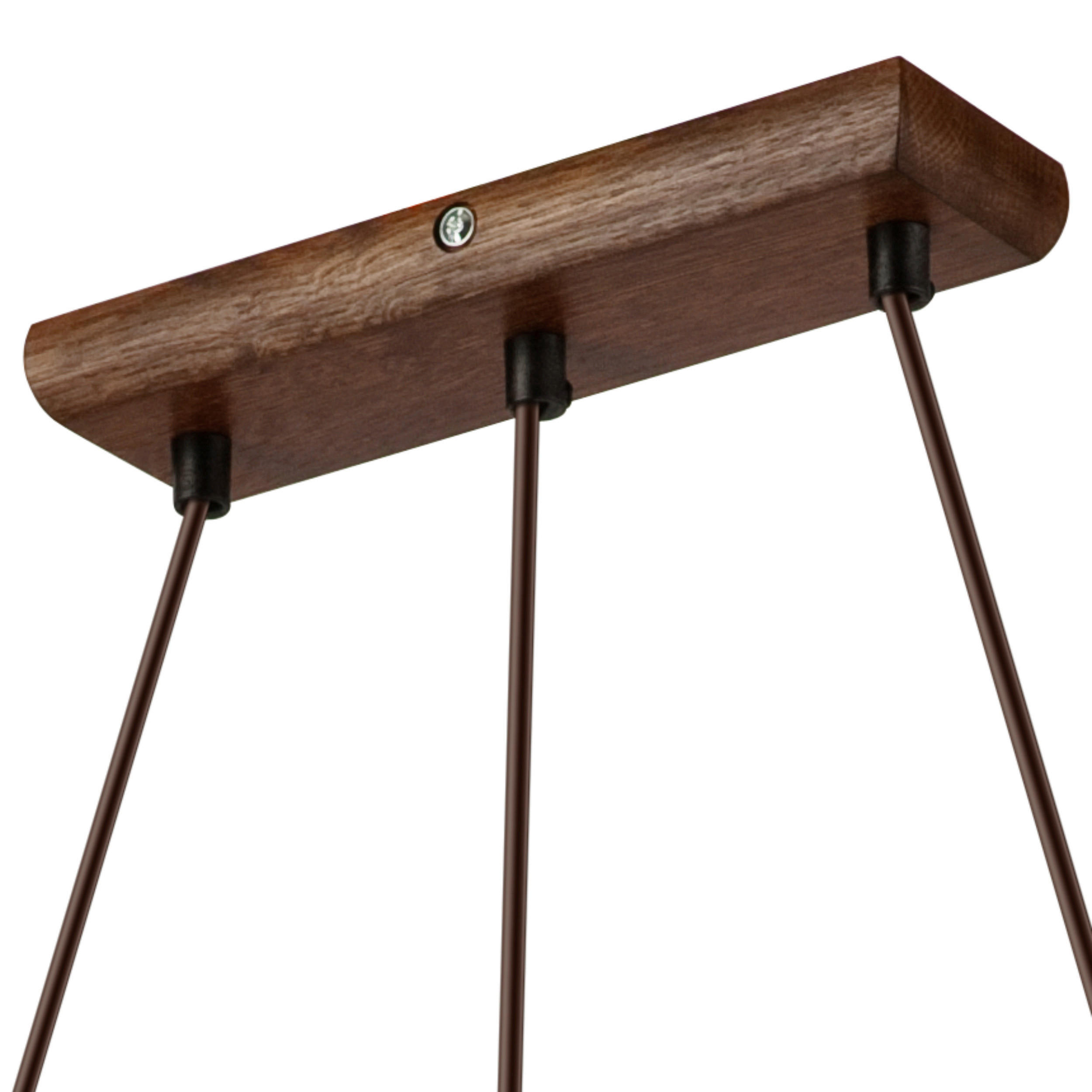 Thumbnail - Lamkur Pendelleuchte AIDA 35185 Eiche Stoff Holz Stahl H/L: ca. 89x90 cm E27 3 Brennstellen