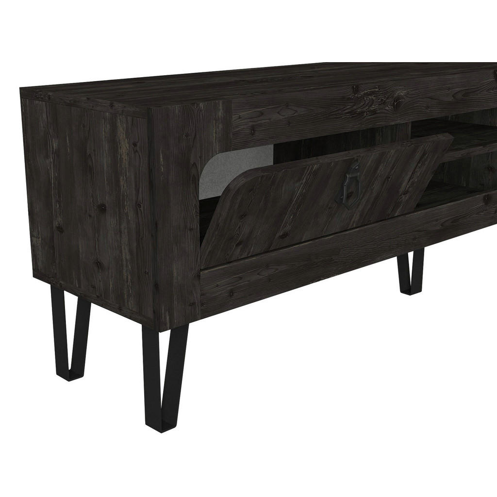 Thumbnail - Wohnwand Emerald Rebab braun dunkelgrau B/H/T: ca. 180x55x30 cm