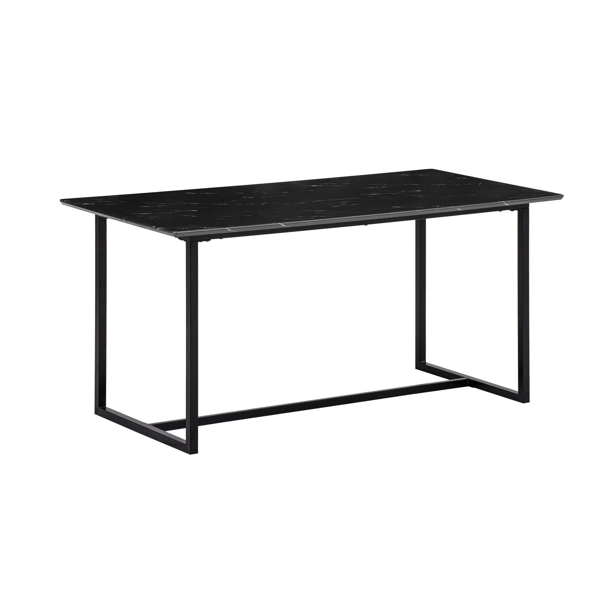 Esstisch Marmoroptik Optik schwarz B/H/T: ca. 180x76x90 cm