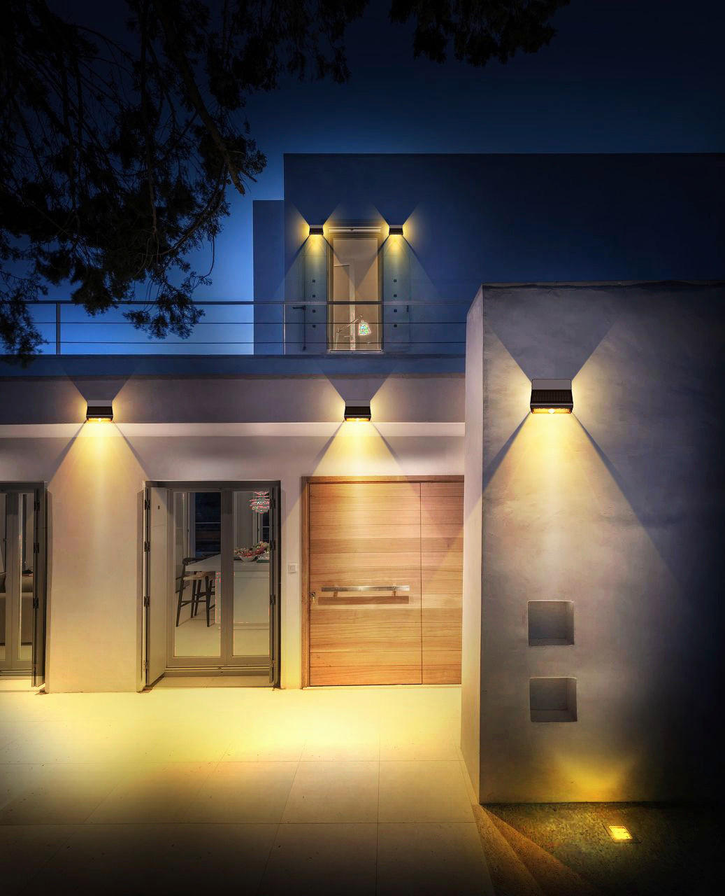 Thumbnail - Solar-Wandleuchte B/H/L: ca. 7x10,5x12 cm