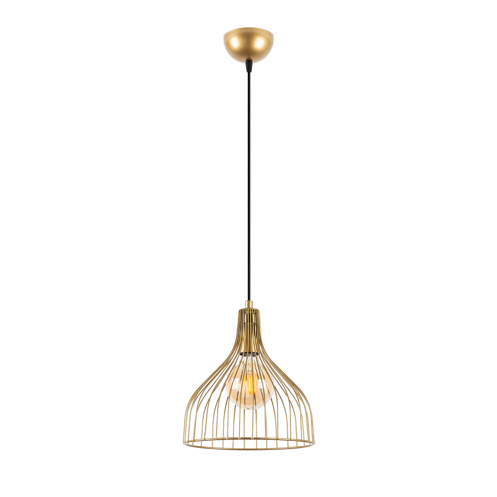 Opviq Pendelleuchte Cafu gold B/H/L: ca. 25x123x25 cm E27 1 Brennstellen