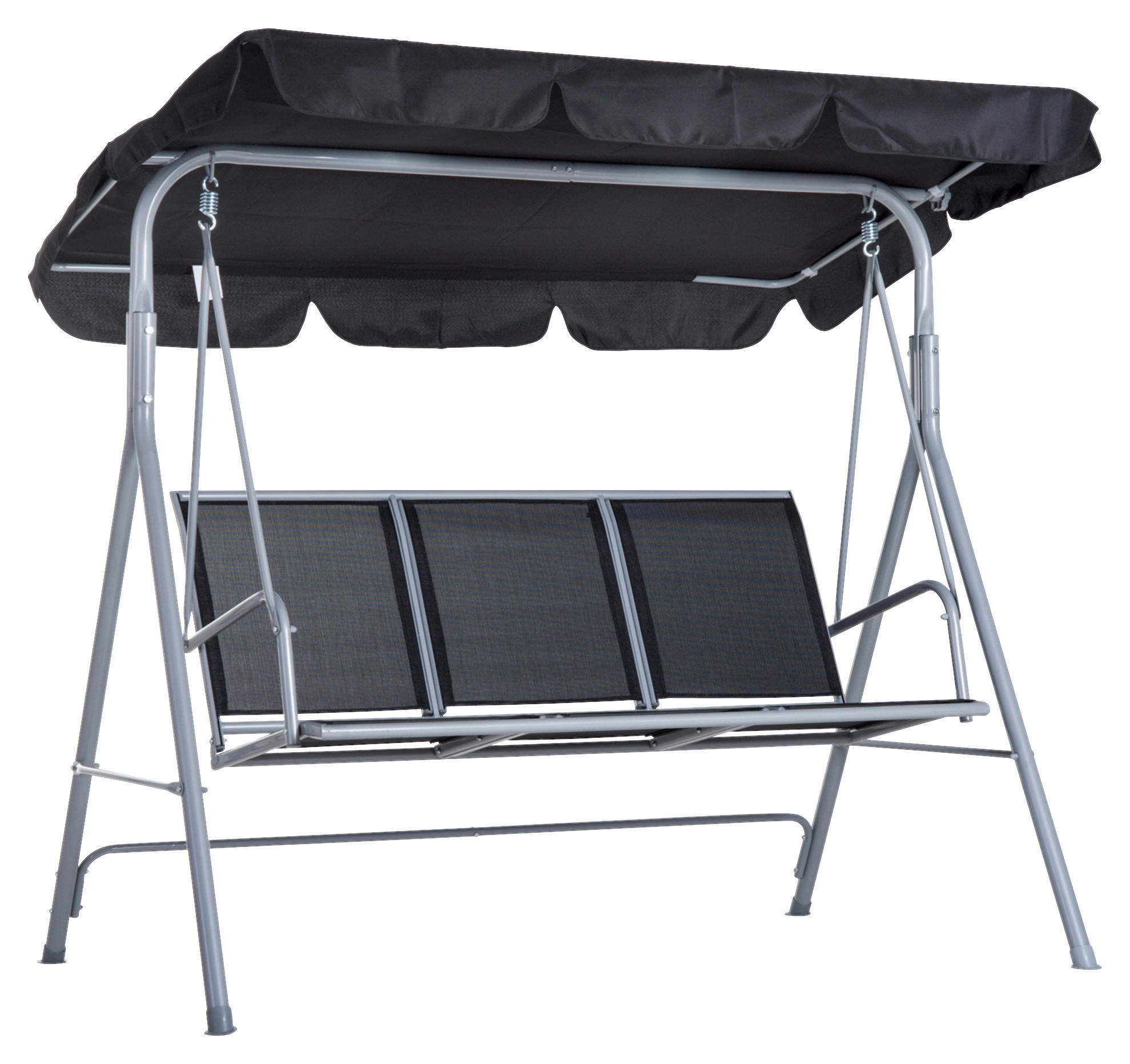 Outsunny Hollywoodschaukel schwarz Metall B/H/L: ca. 110x153x170 cm