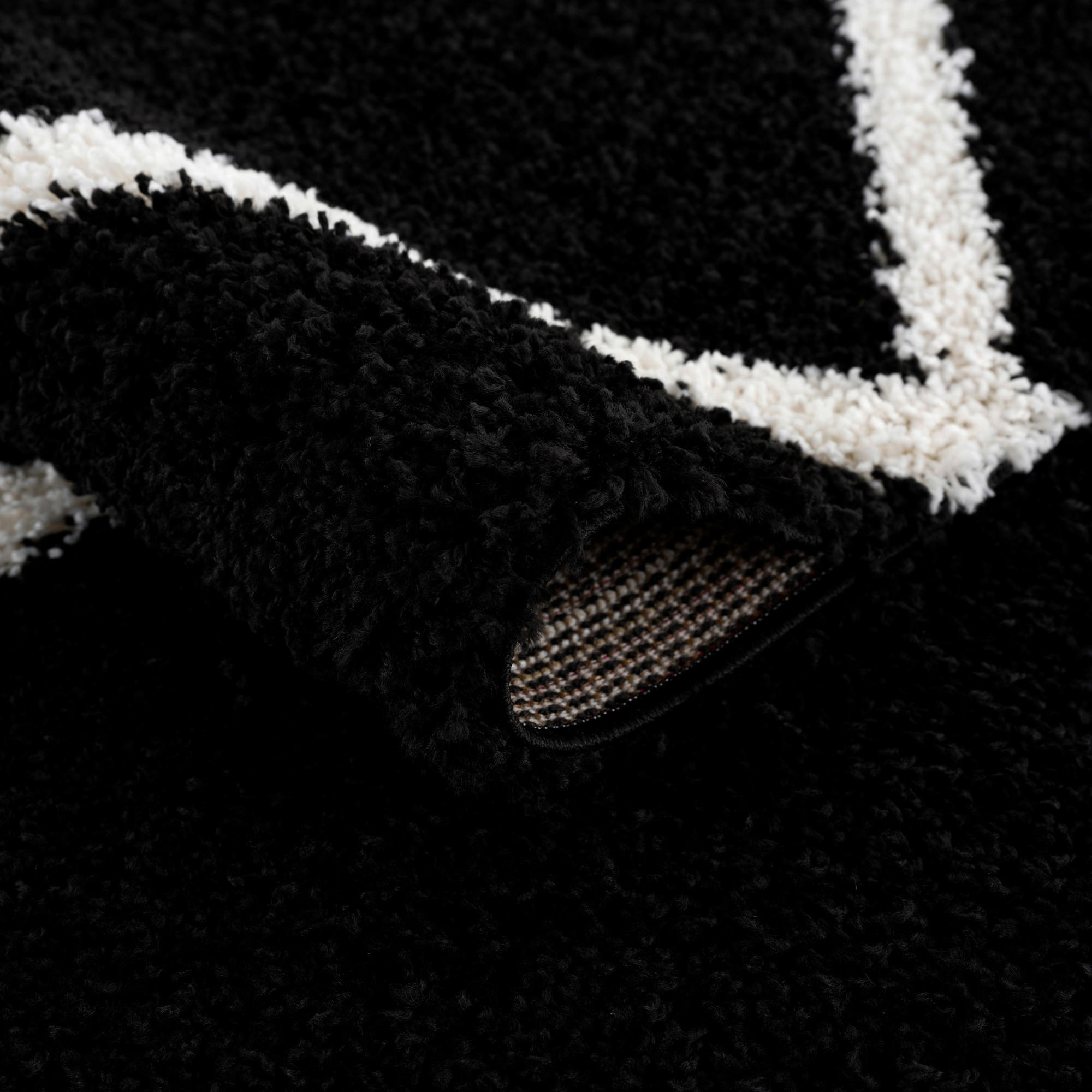 Thumbnail - Sanat Hochflorteppich MADRID schwarz B/L: ca. 120x170 cm