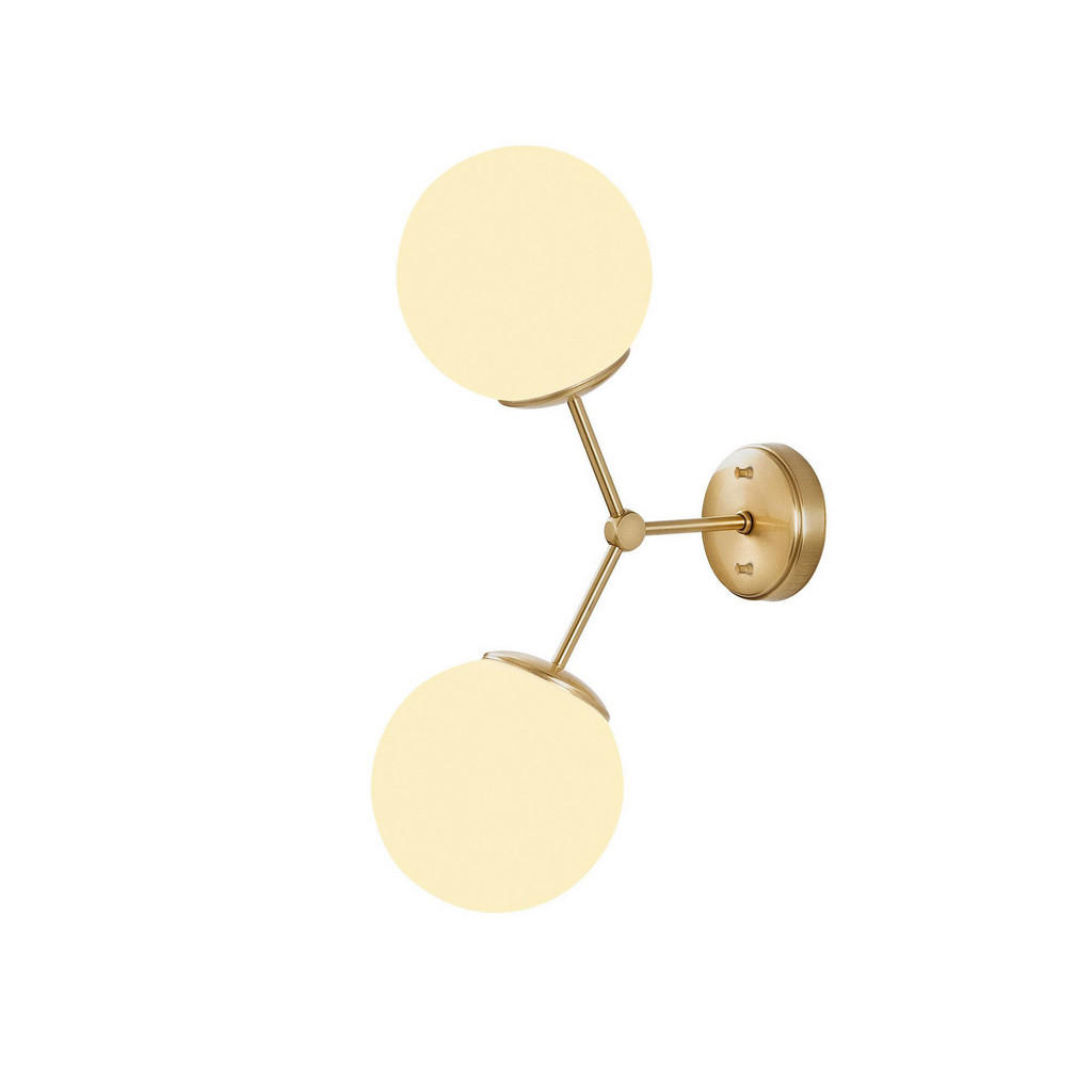 Thumbnail - Opviq Wandleuchte weiß gelb Glas Metall B/H/L: ca. 15x44x28 cm E27 2 Brennstellen