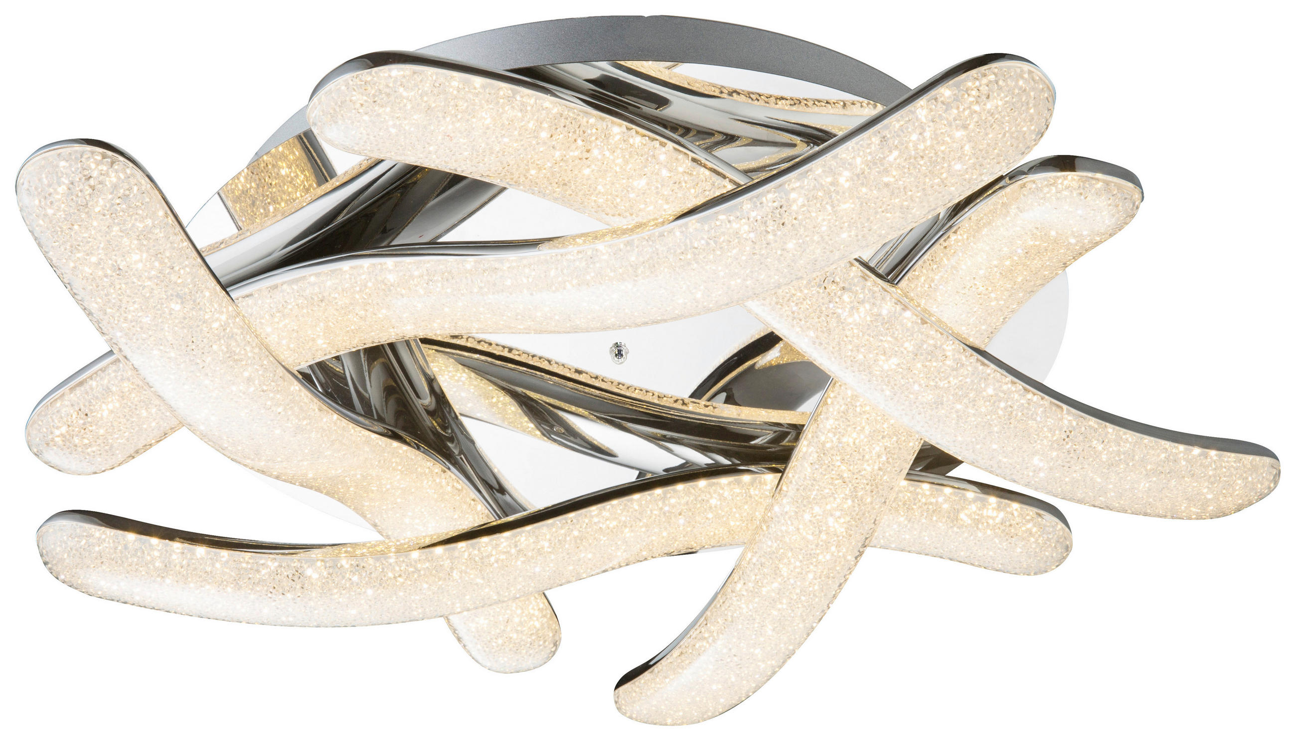 POCOline LED-Deckenleuchte Lio Chrom Metall Acryl B/H/L: ca. 54x11,5x54 cm
