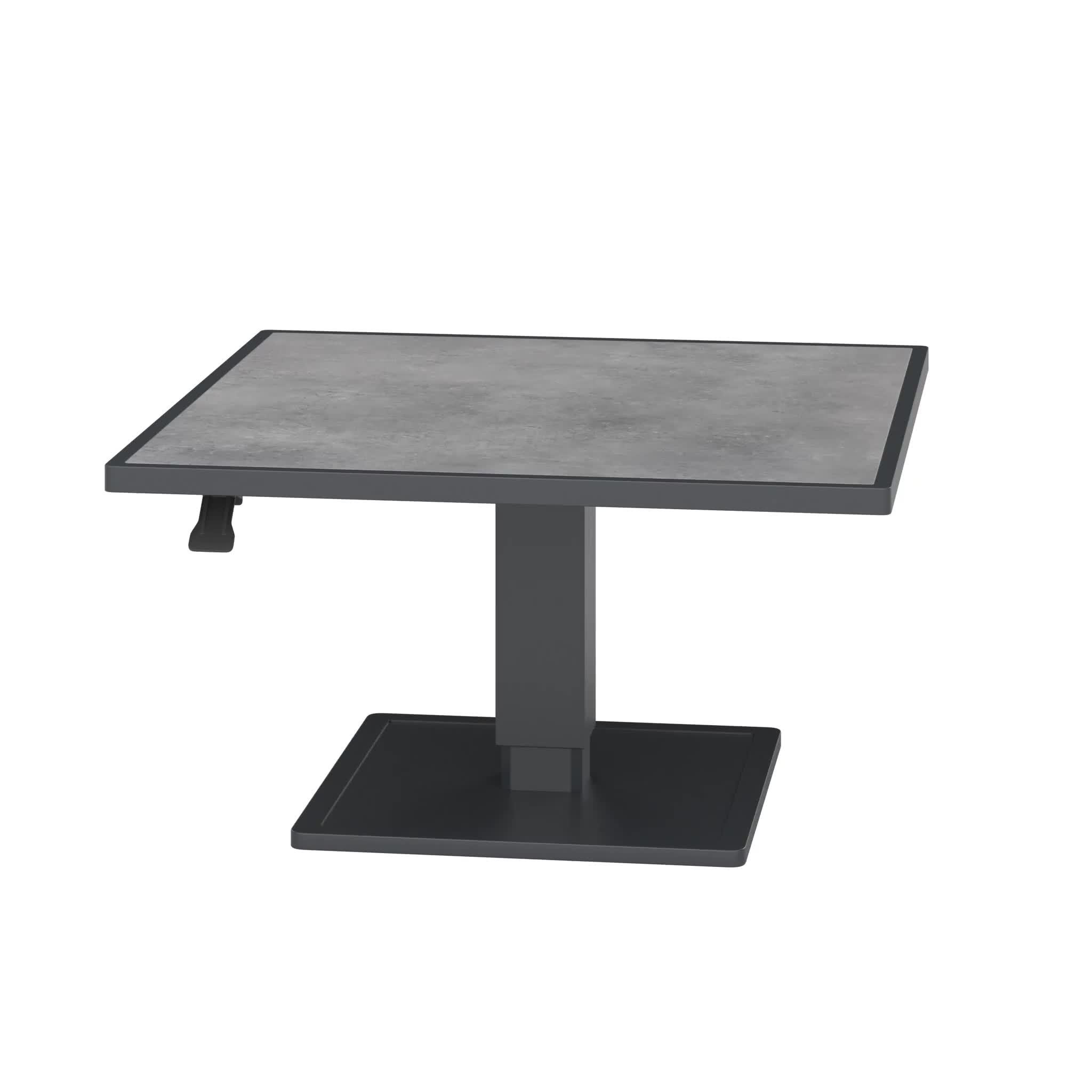 Măsuță lounge pătrată, gri închis, 90 × 90 cm